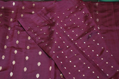 MERUN COLOUR BANARAS SAREE