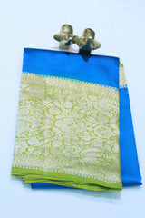PECOCK BLUE BANARAS SAREE