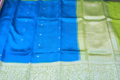 PECOCK BLUE BANARAS SAREE