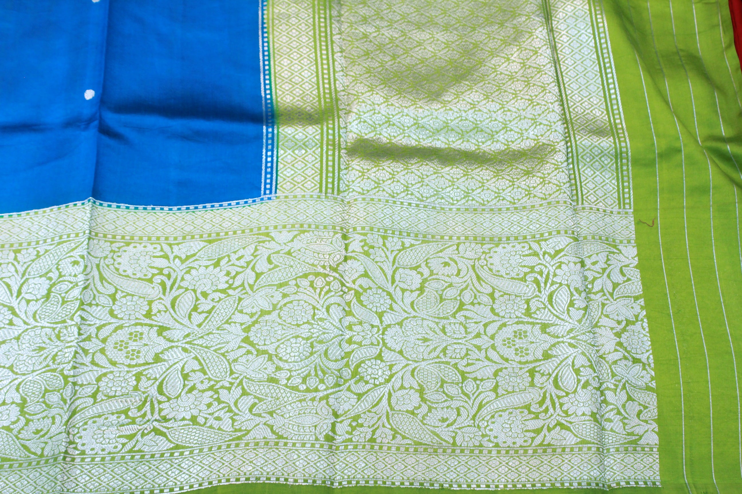 PECOCK BLUE BANARAS SAREE