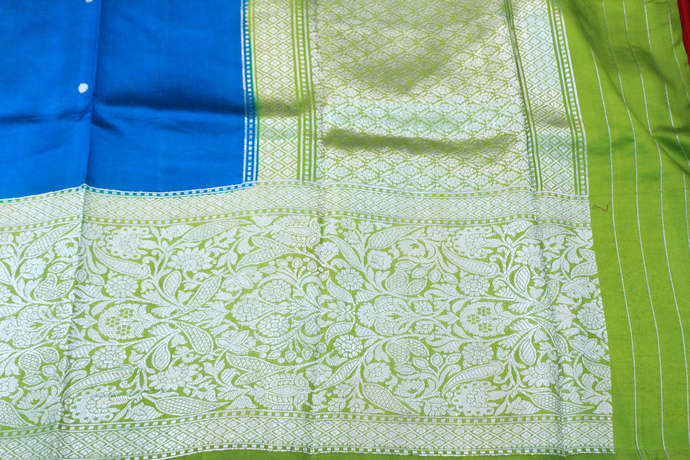 PECOCK BLUE SILK SAREE