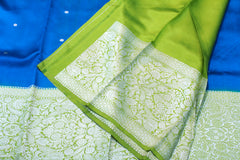 PECOCK BLUE BANARAS SAREE