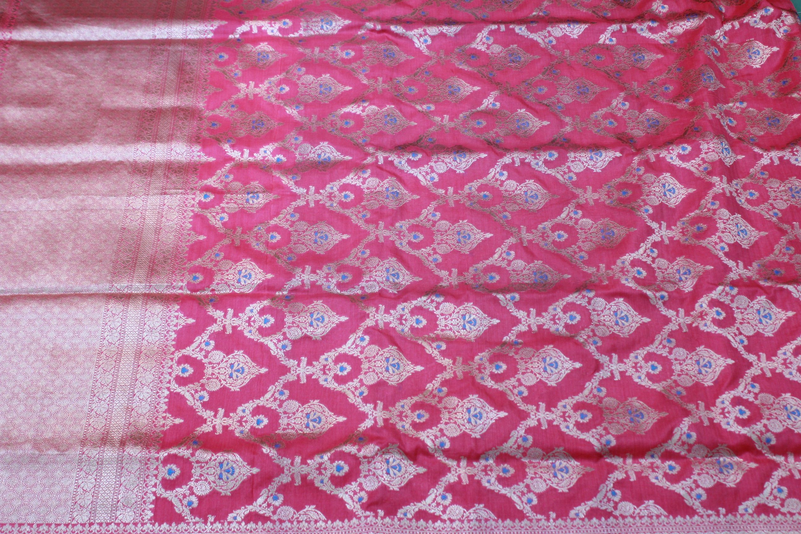 BABY PINK COLOUR BANARAS SAREE