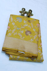YELLOW BANARAS SAREE