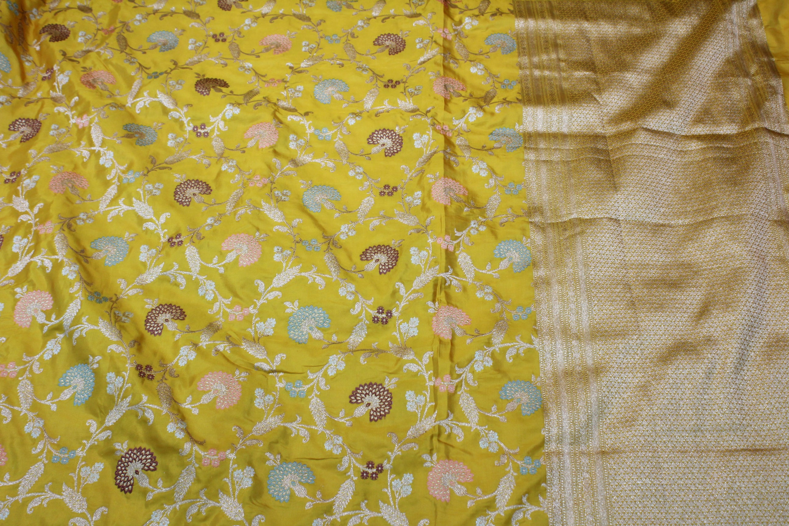 YELLOW BANARAS SAREE