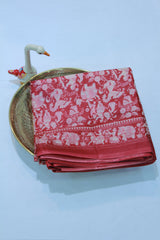CHERRY RED COLOUR SAREE