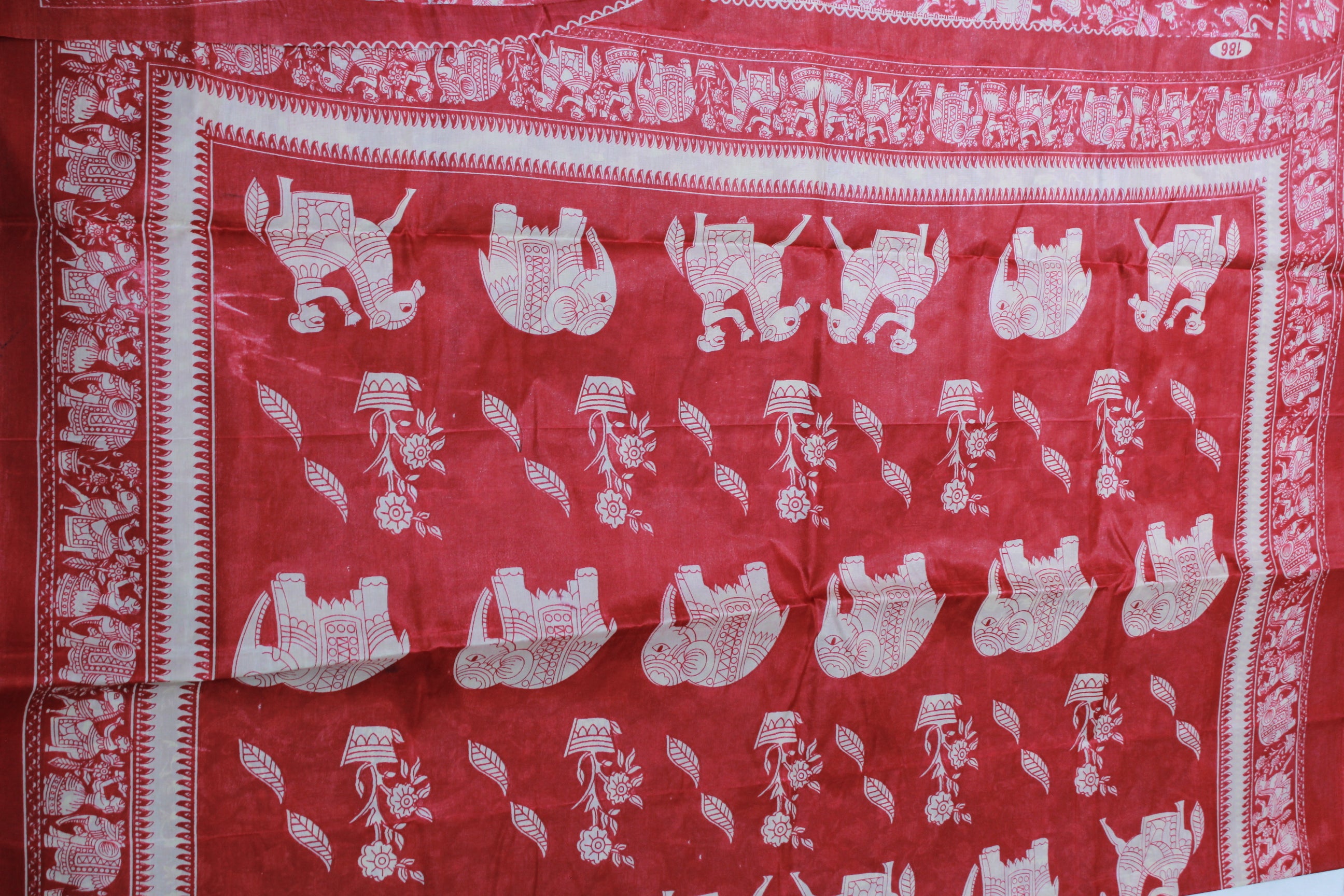 CHERRY RED COLOUR SAREE