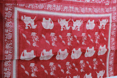CHERRY RED COLOUR SAREE