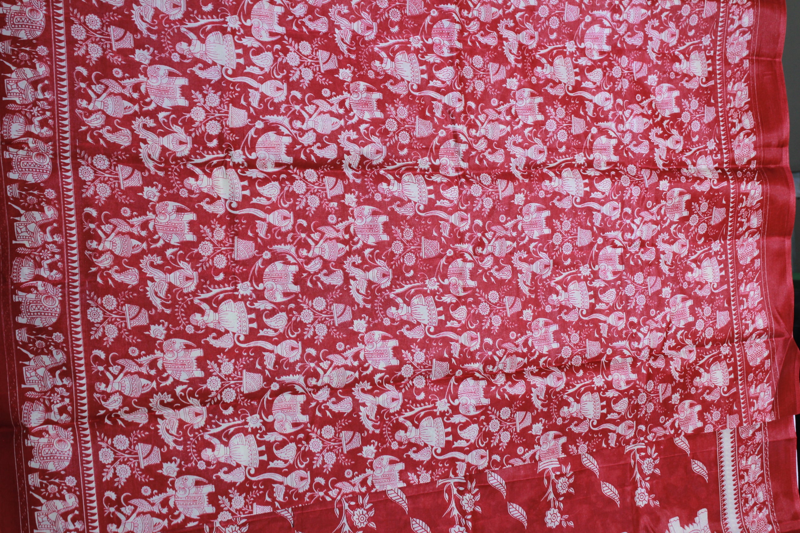 CHERRY RED COLOUR SAREE