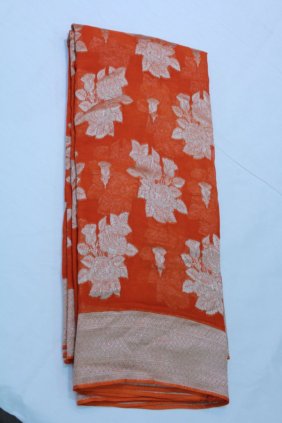 ORANGE COLOUR BANARAS SAREE