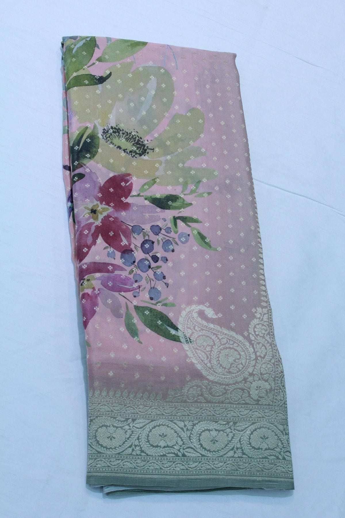 BABY PINK COLOUR BANARAS SAREE