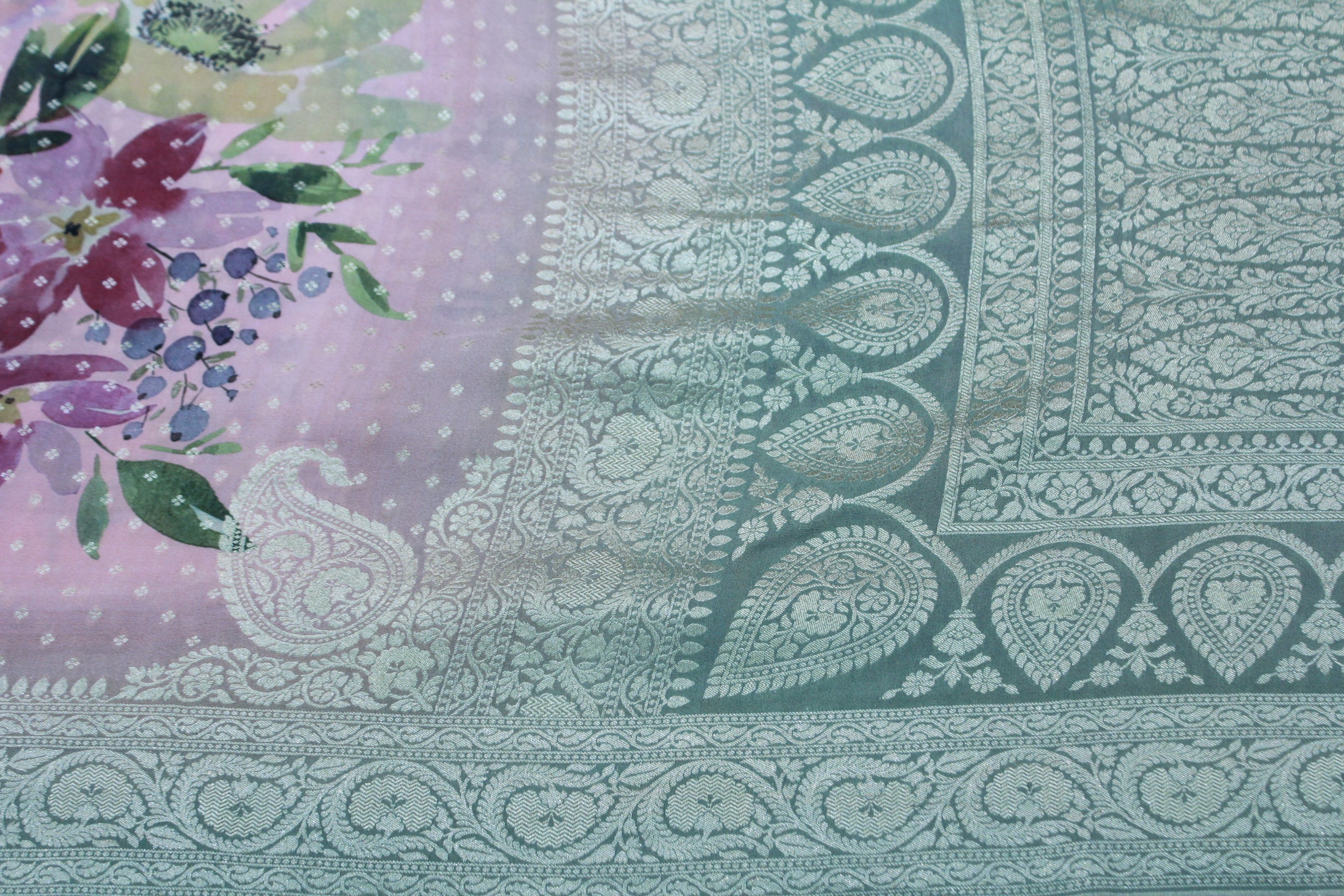 BABY PINK COLOUR BANARAS SAREE