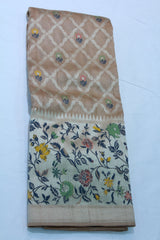CREAM COLOUR BANARAS SAREE