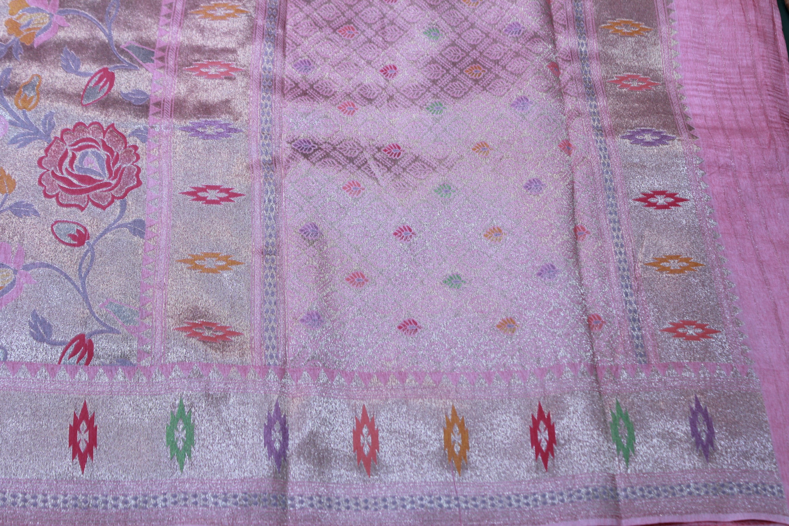 BABY PINK COLOUR BANARAS SAREE