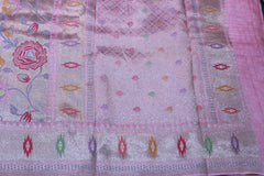 BABY PINK COLOUR BANARAS SAREE