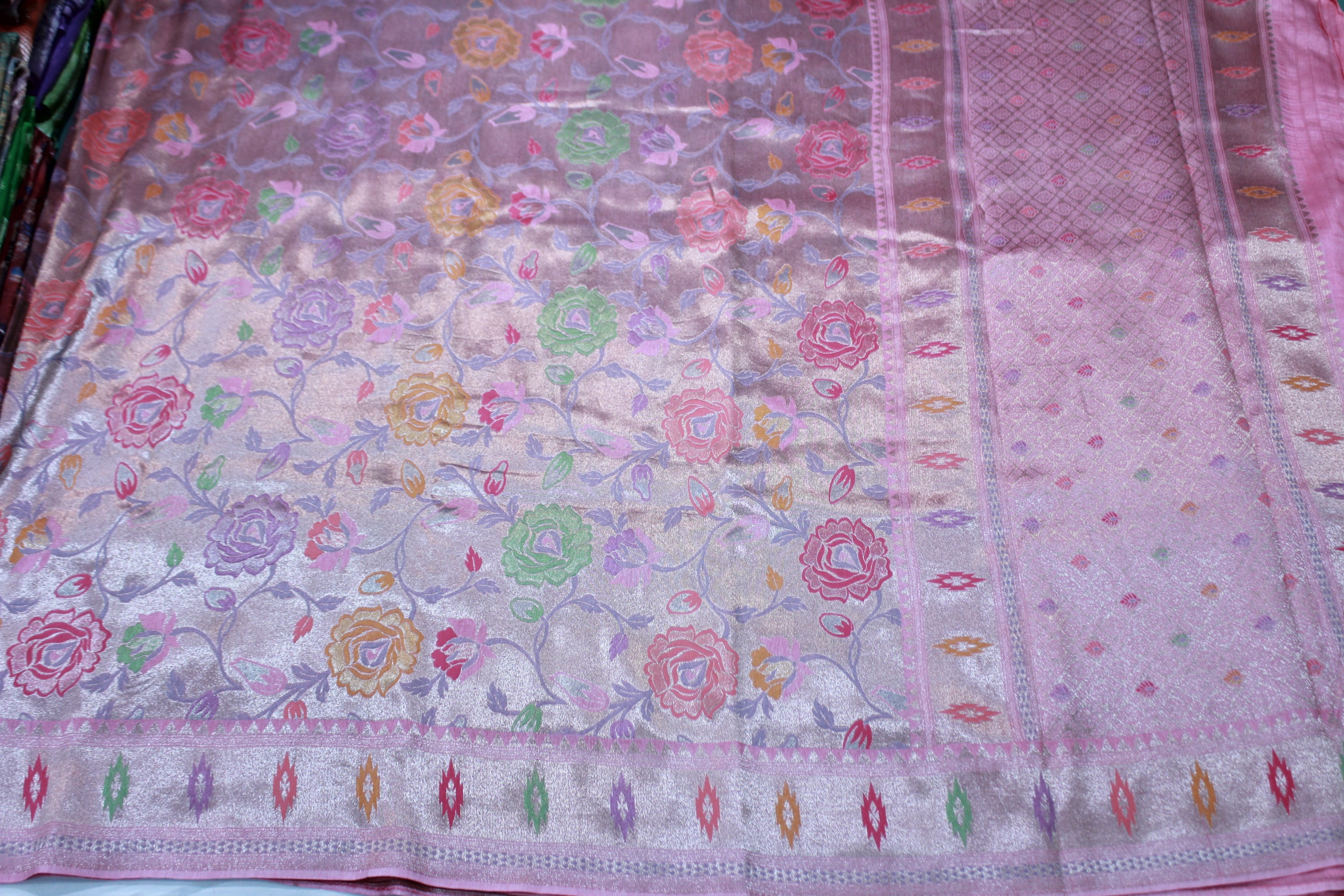 BABY PINK COLOUR BANARAS SAREE