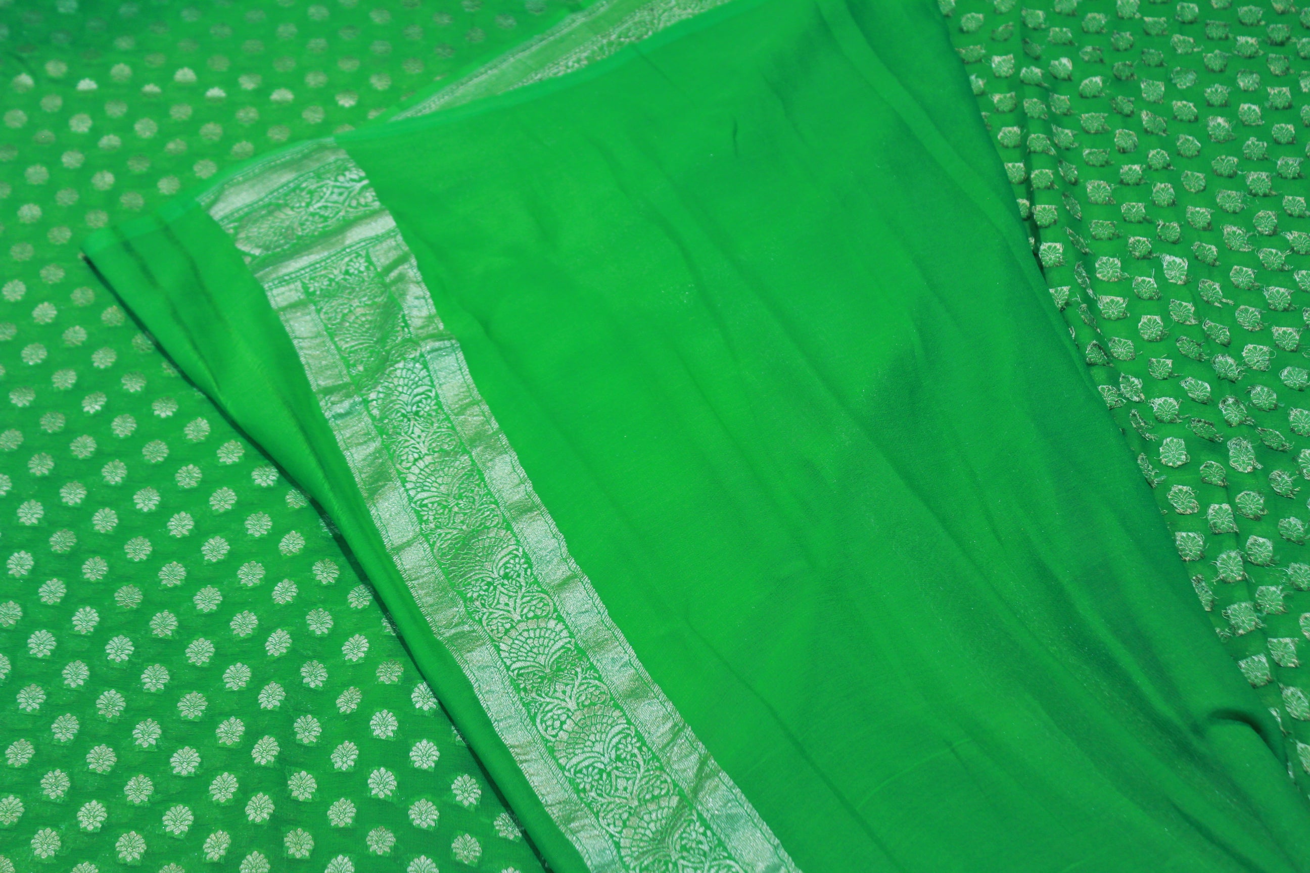 GREEN COLOUR BANARAS SAREE