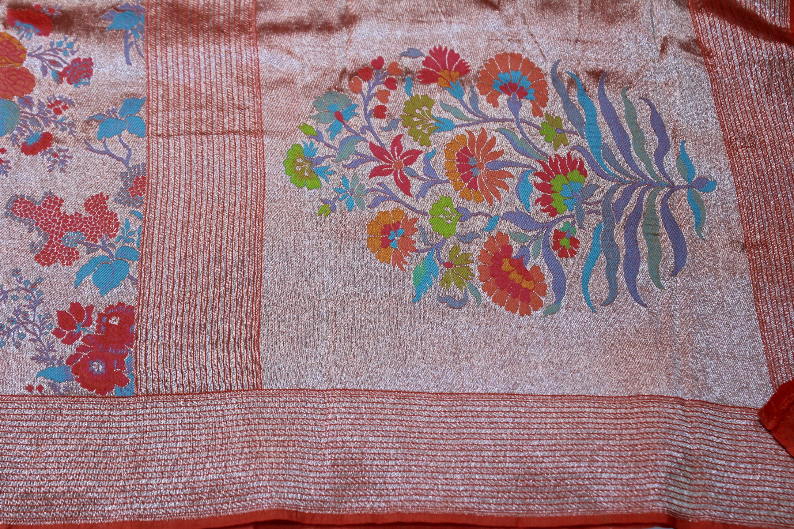 ORANGE COLOUR BANARAS SAREE