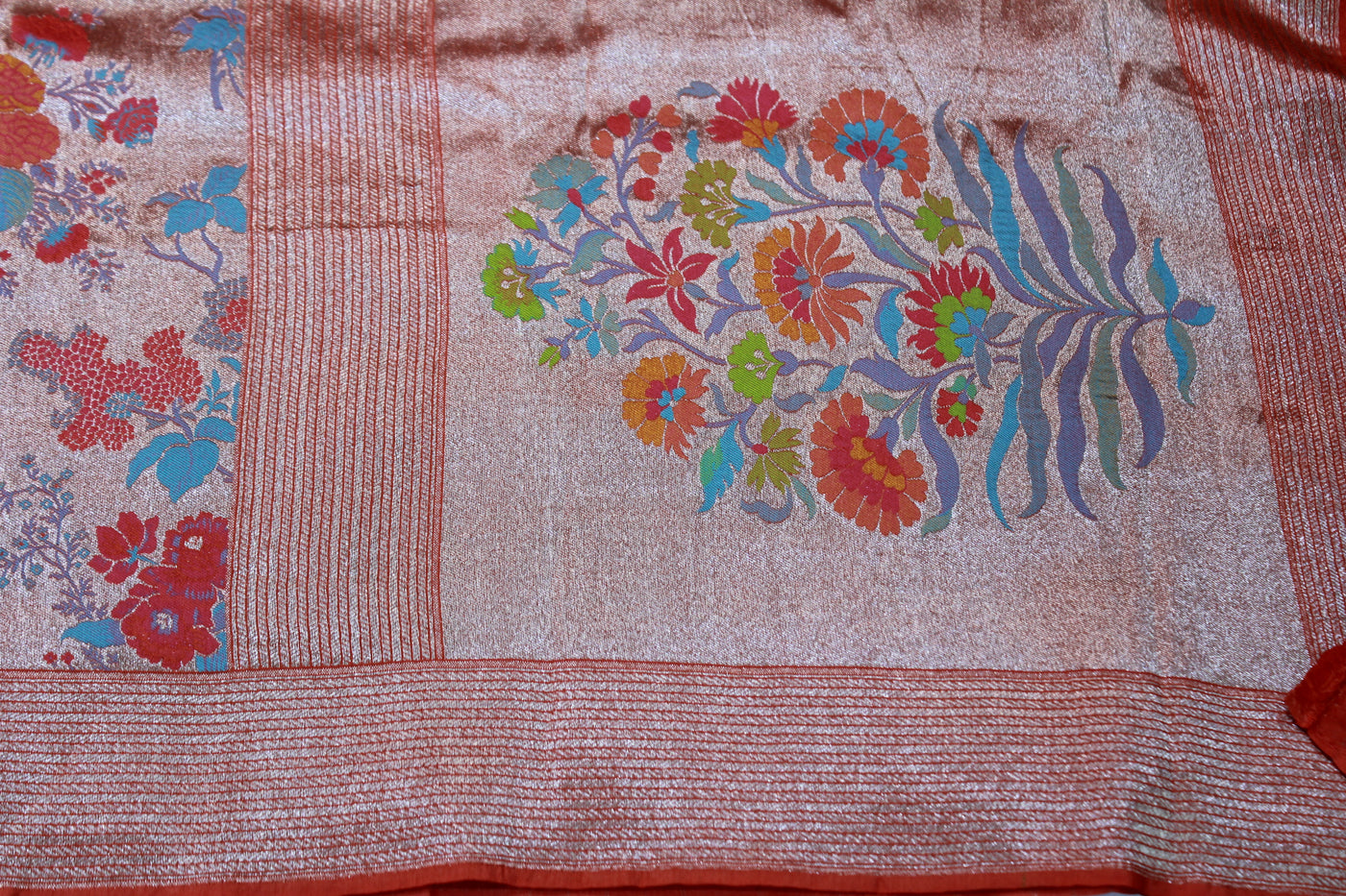 ORANGE COLOUR TISSUE SAREE