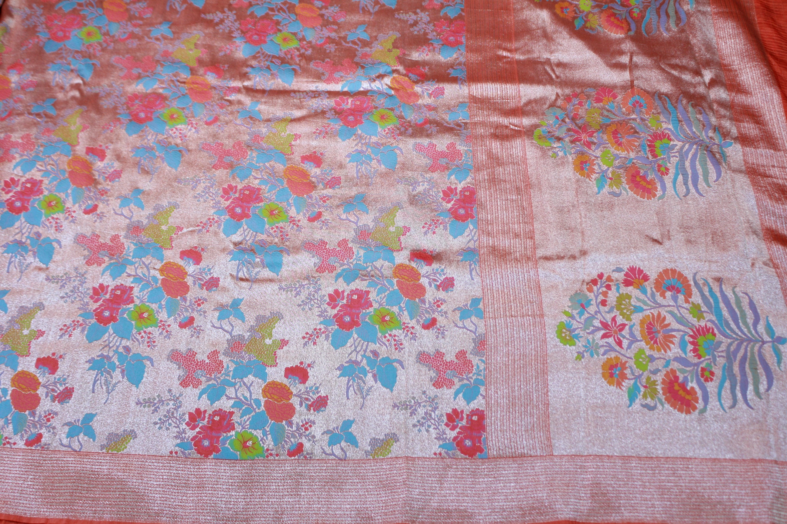 ORANGE COLOUR BANARAS SAREE