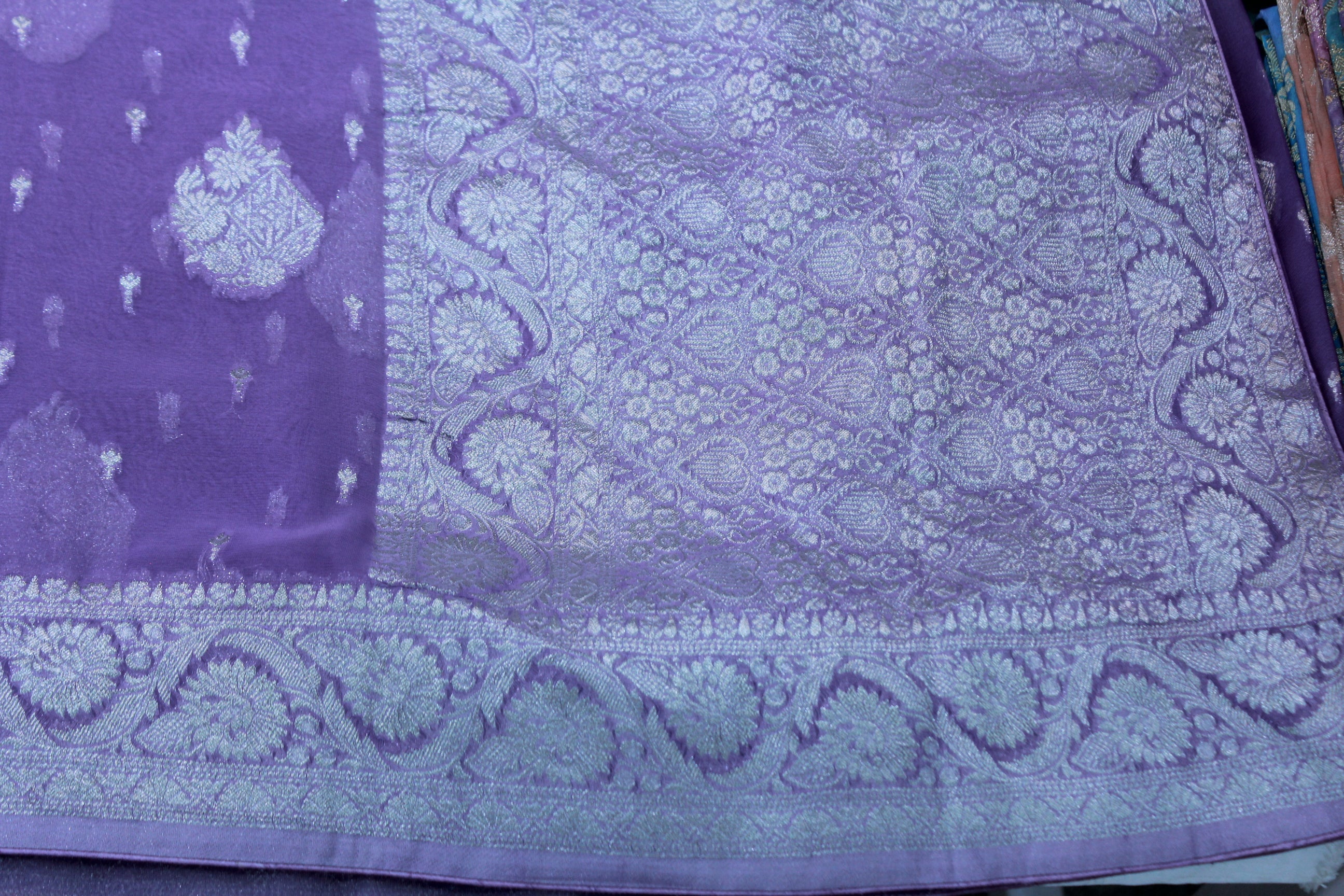 LEVENDER COLOUR BANARAS SAREE