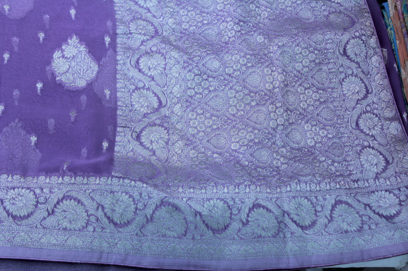 LEVENDER COLOUR BANARAS SAREE