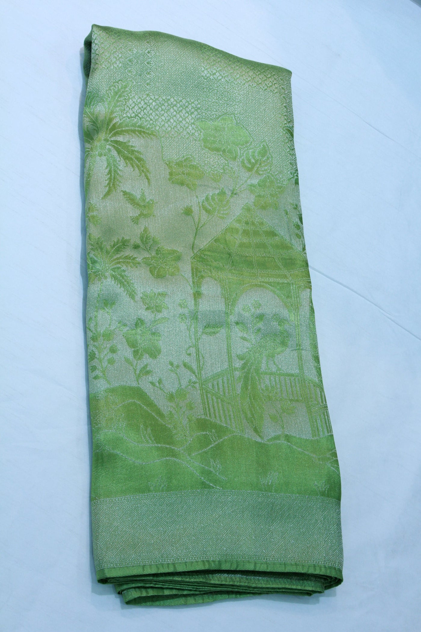 GREEN COLOUR TISSUE SAREE