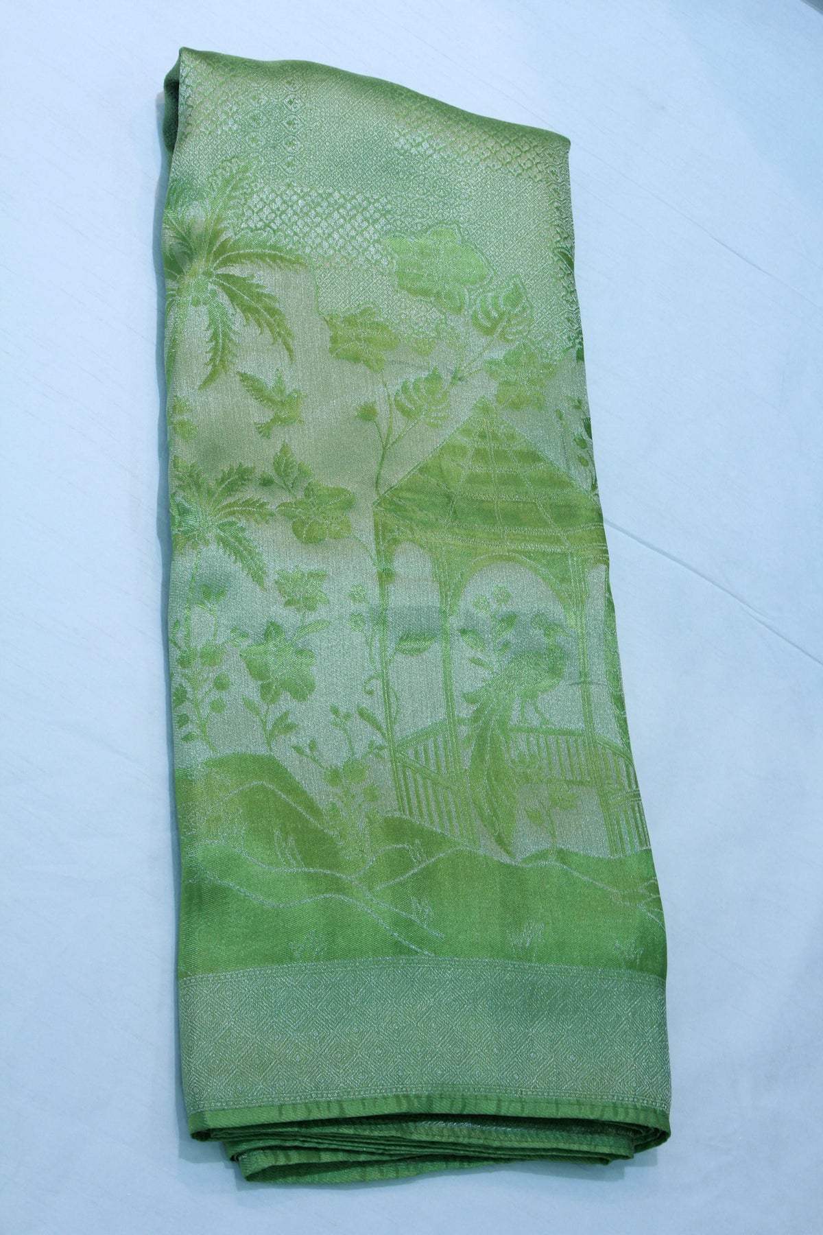 GREEN COLOUR BANARAS SAREE