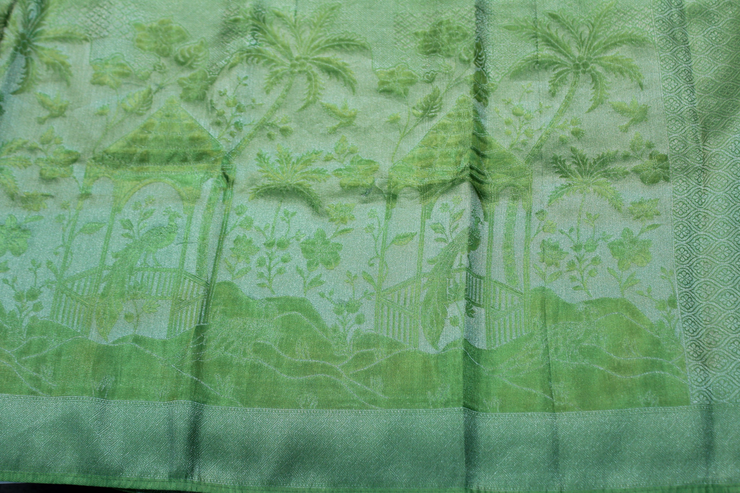 GREEN COLOUR BANARAS SAREE