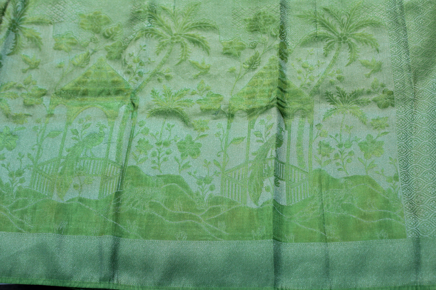GREEN COLOUR TISSUE SAREE