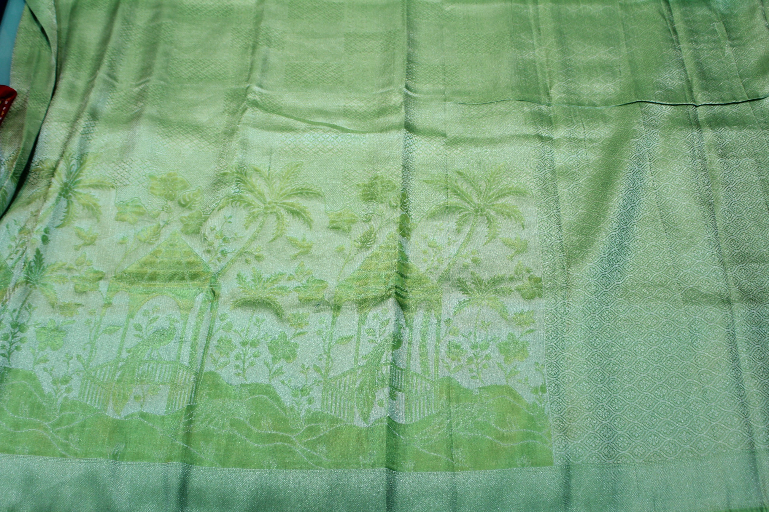 GREEN COLOUR BANARAS SAREE