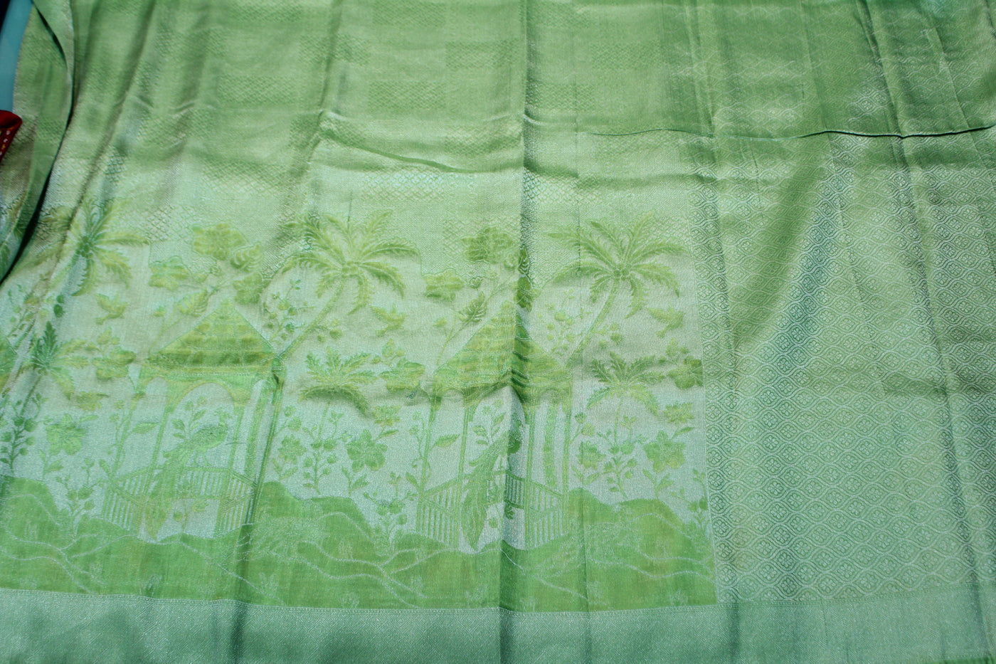 GREEN COLOUR TISSUE SAREE