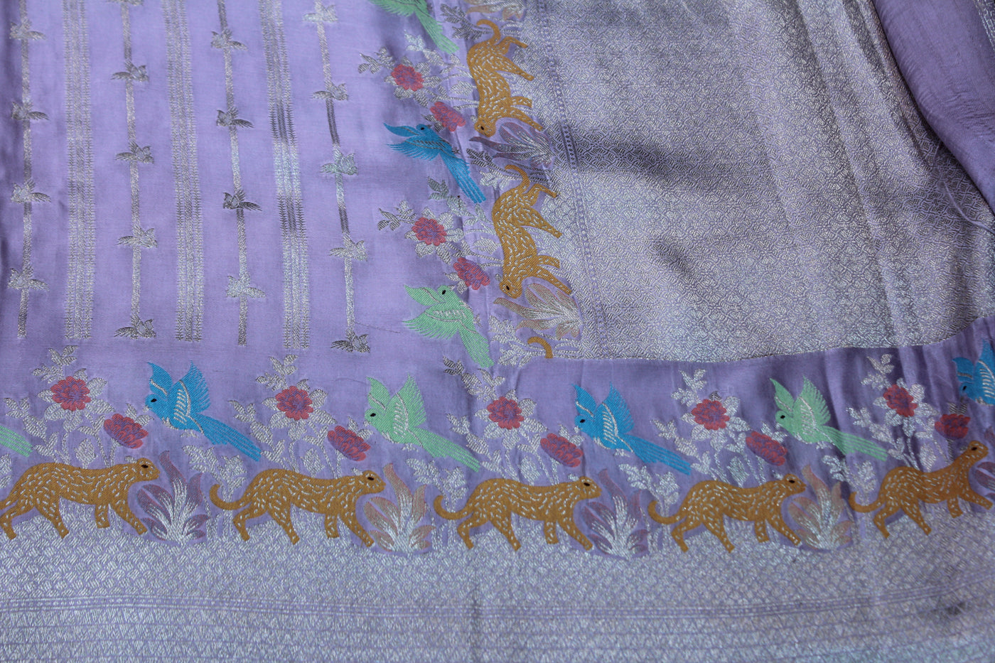 LEVENDER MASHRU SAREE