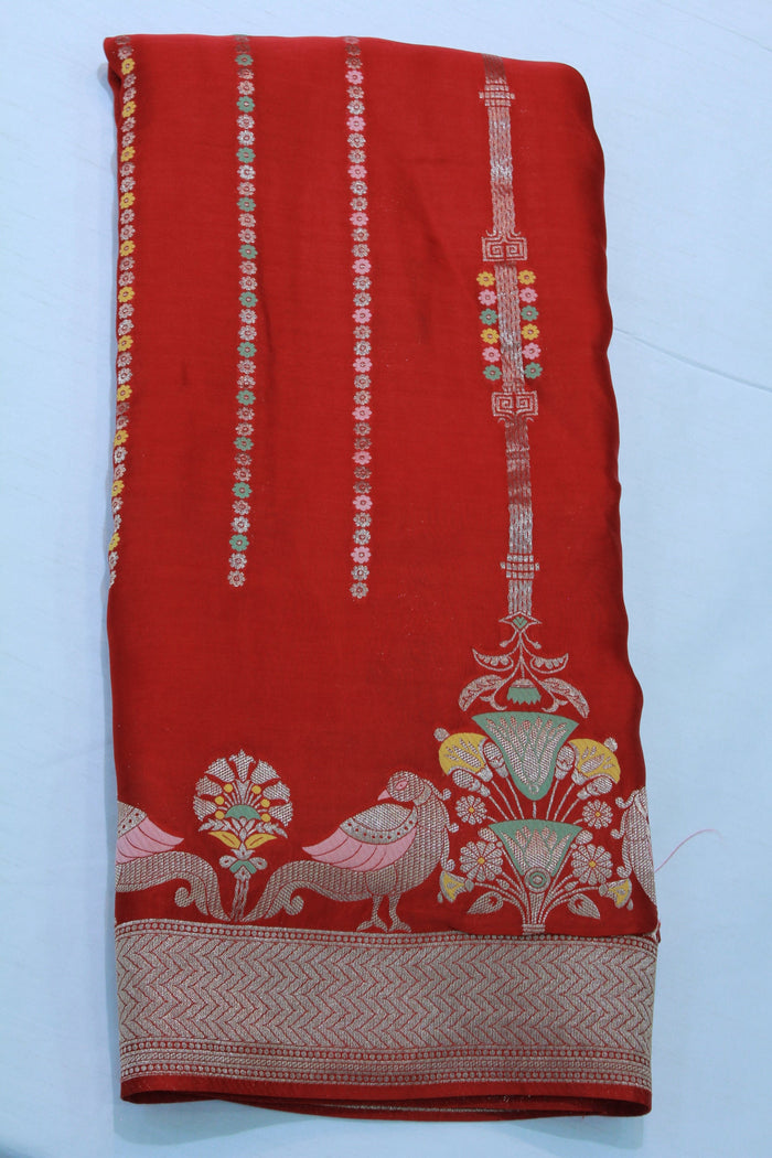 RED MASHRU BANARASI SAREE