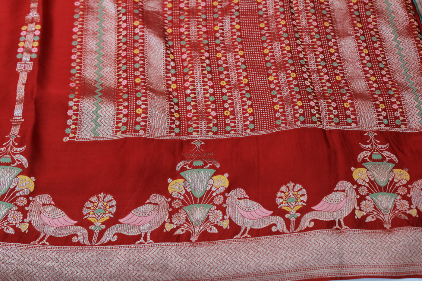 RED MASHRU BANARASI SAREE