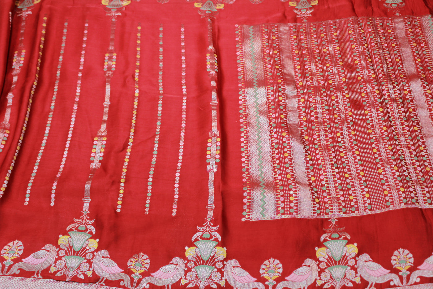 RED MASHRU BANARASI SAREE
