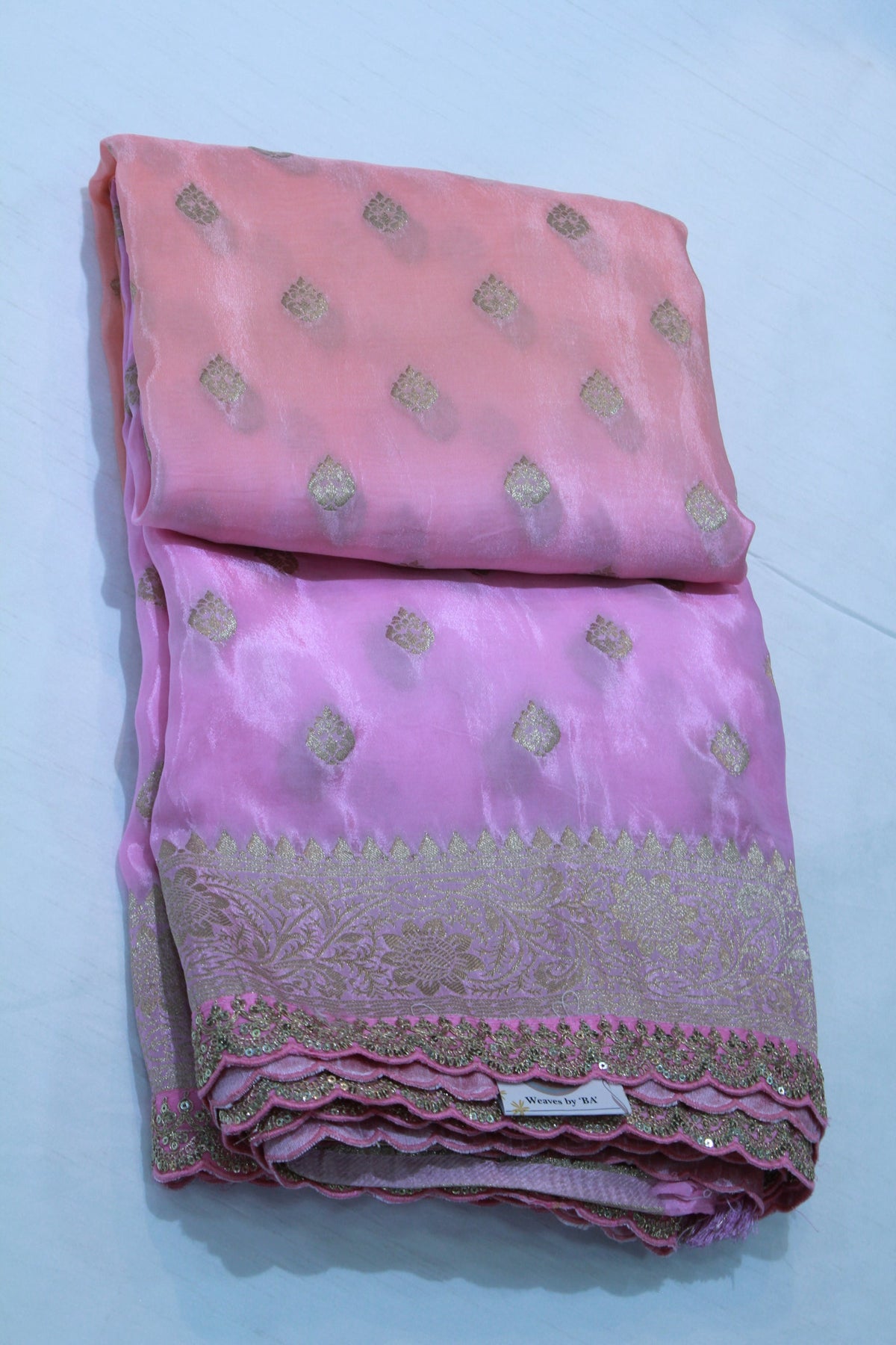BABY PINK COLOUR BANARAS SAREE