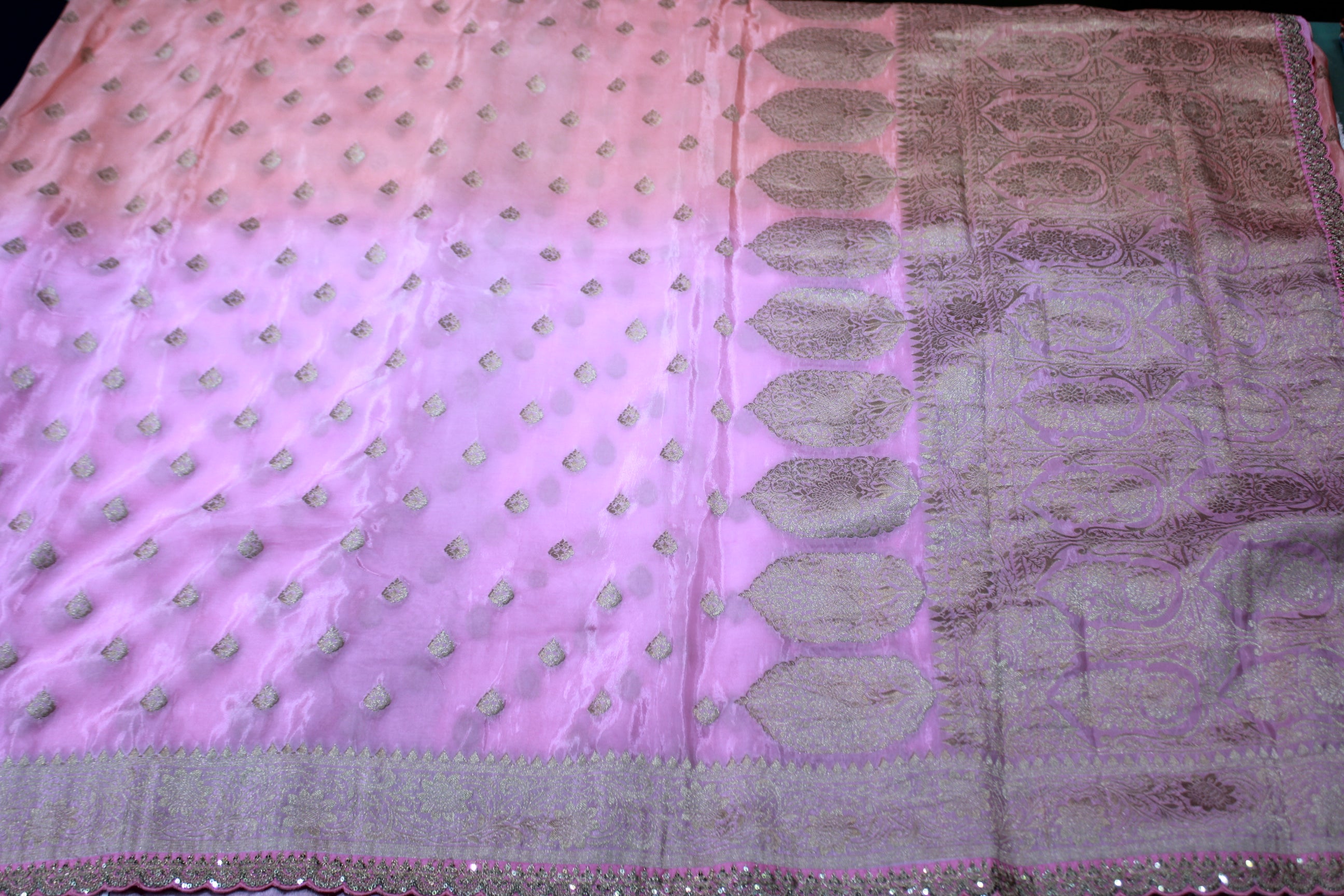 BABY PINK COLOUR BANARAS SAREE