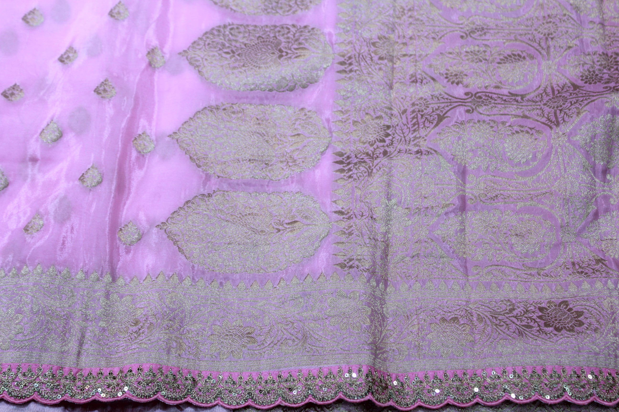 BABY PINK COLOUR BANARAS SAREE