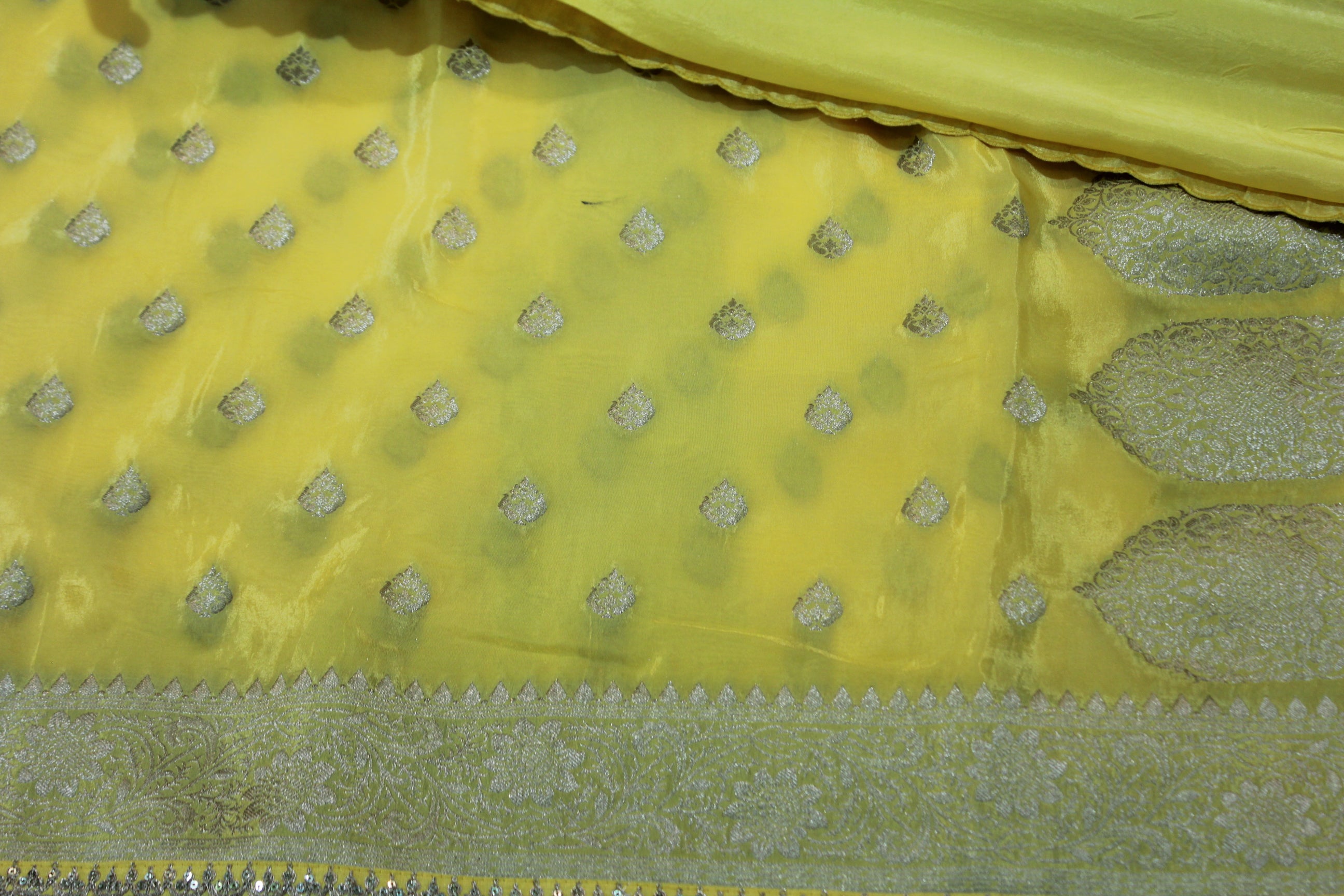 YELLOW COLOUR BANARAS SAREE