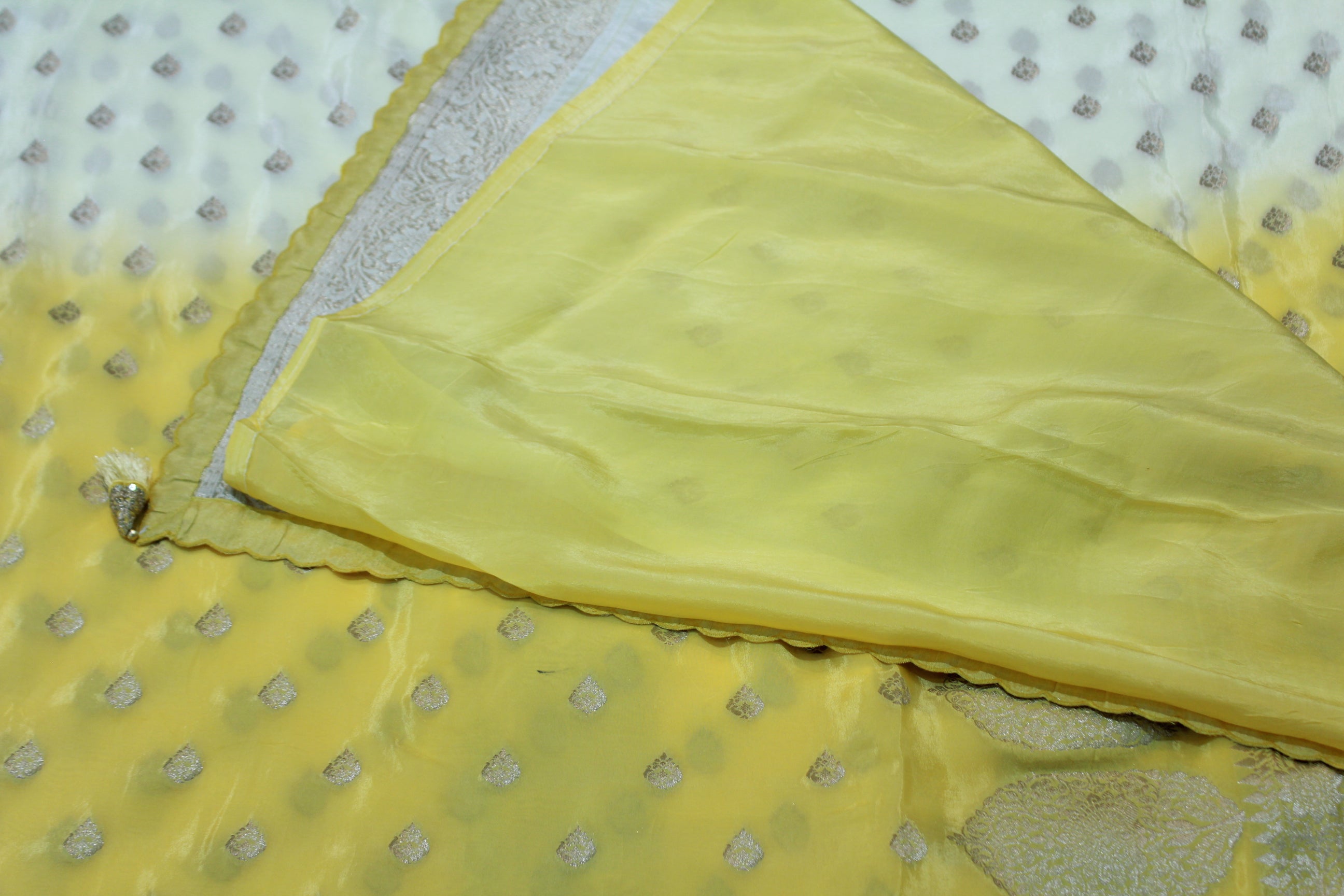 YELLOW COLOUR BANARAS SAREE