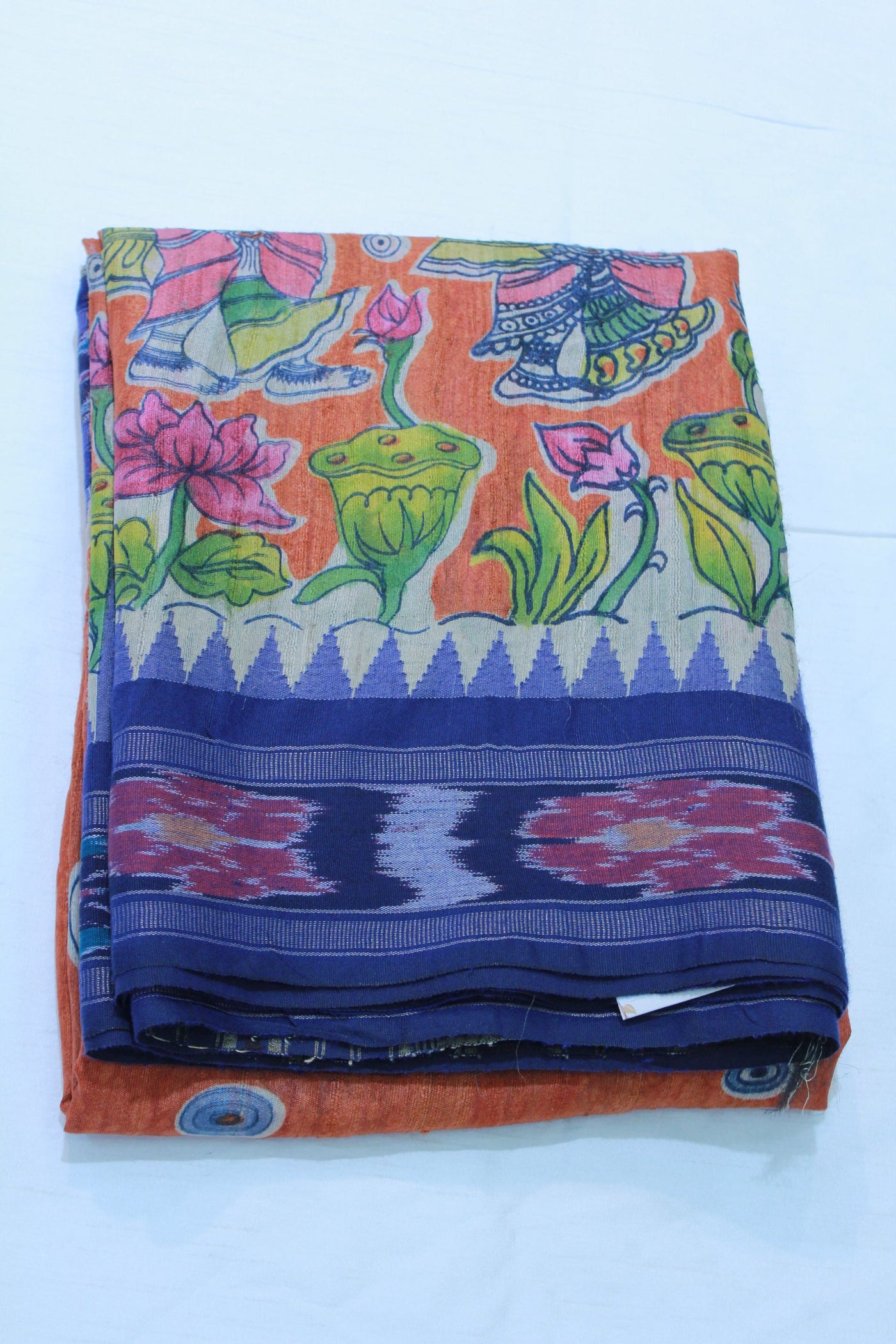 ORANGE  COLOUR TUSSAR SAREE