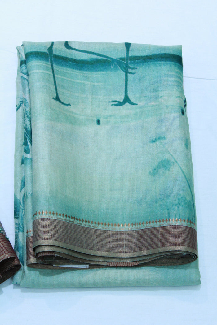 SKY BLUE COLOUR TUSSAR SAREE