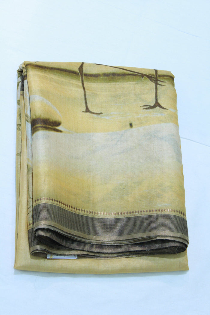 LITE YELLOW TUSSAR COLOUR SAREE