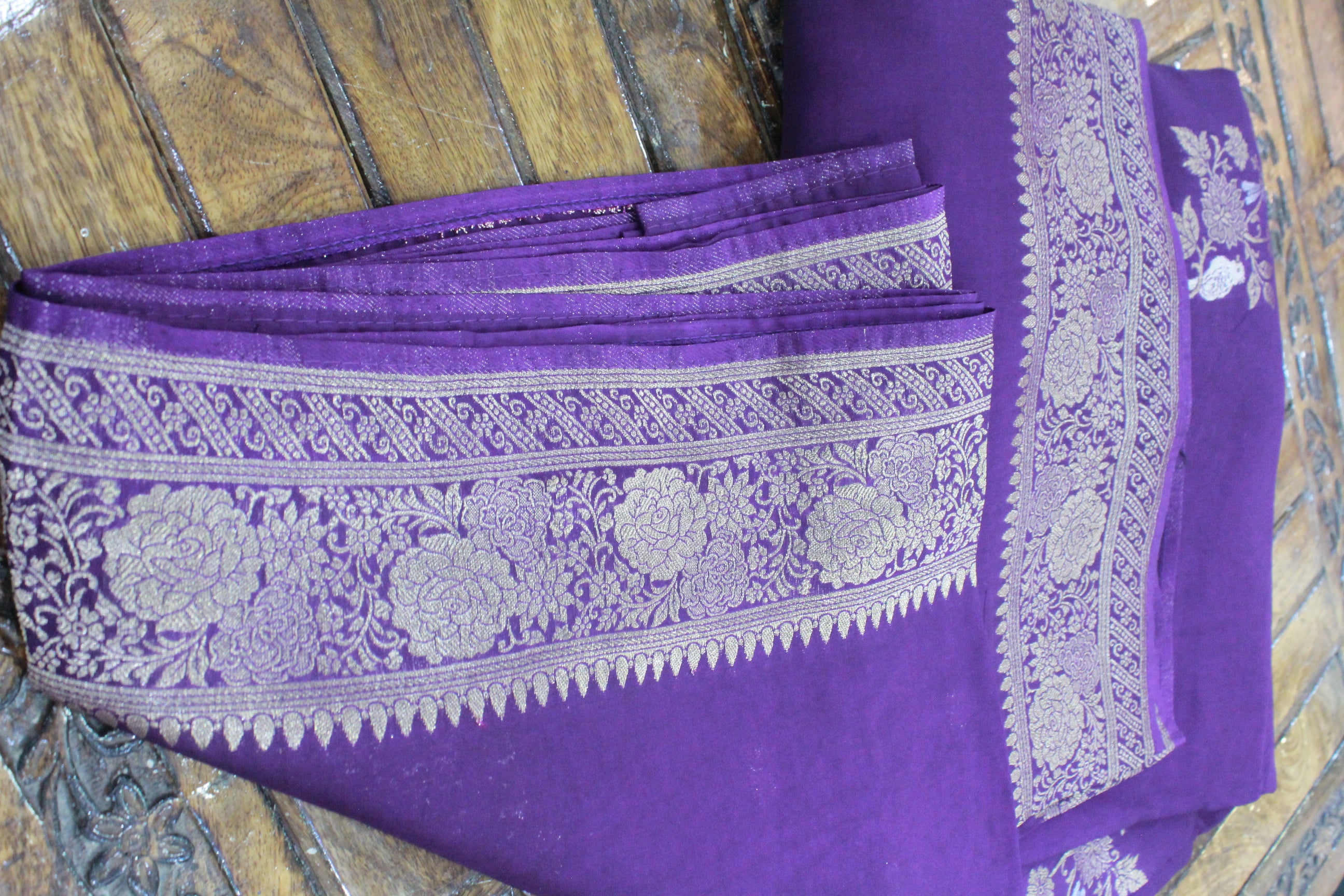 VOILET COLOUR BANARAS SAREE