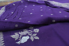 VOILET COLOUR BANARAS SAREE