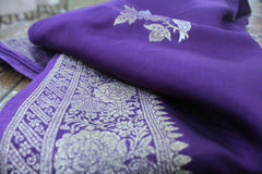 VOILET COLOUR BANARAS SAREE