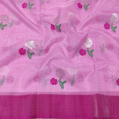 LITE PINK COLOUR & DARK PINK BORDER ZARI KOTA SILK SAREE