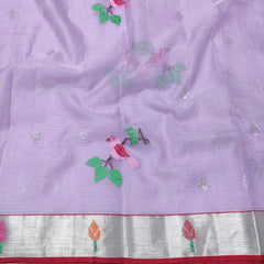 LITE PURPLE COLOUR & SLIVER BORDER ZARI KOTA SILK SAREE