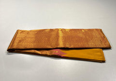 MUSTARD WITH PASTEL PINK COLOUR COMBINATION KACHIPURAM SILK SAREE
